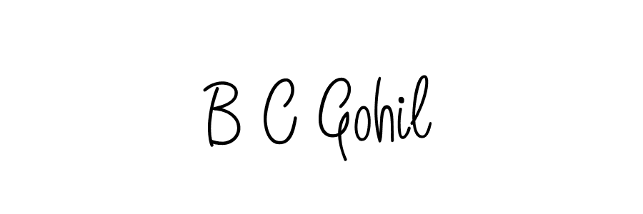 How to make B C Gohil name signature. Use Angelique-Rose-font-FFP style for creating short signs online. This is the latest handwritten sign. B C Gohil signature style 5 images and pictures png