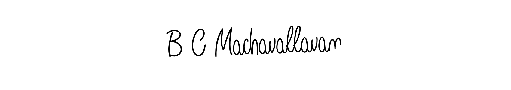 Make a beautiful signature design for name B C Machavallavan. With this signature (Angelique-Rose-font-FFP) style, you can create a handwritten signature for free. B C Machavallavan signature style 5 images and pictures png