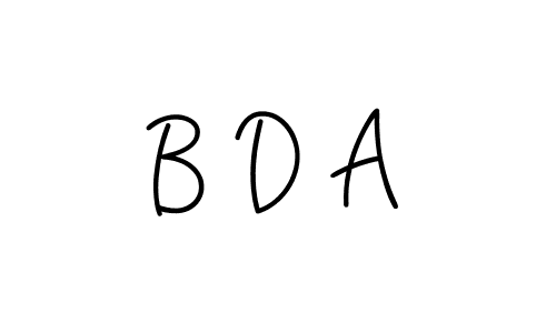 The best way (Angelique-Rose-font-FFP) to make a short signature is to pick only two or three words in your name. The name B D A include a total of six letters. For converting this name. B D A signature style 5 images and pictures png