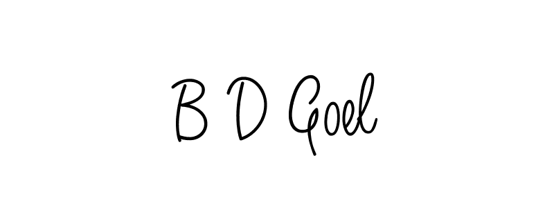 How to make B D Goel name signature. Use Angelique-Rose-font-FFP style for creating short signs online. This is the latest handwritten sign. B D Goel signature style 5 images and pictures png