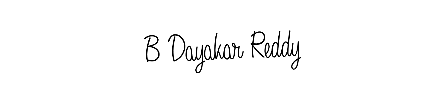 How to make B Dayakar Reddy name signature. Use Angelique-Rose-font-FFP style for creating short signs online. This is the latest handwritten sign. B Dayakar Reddy signature style 5 images and pictures png