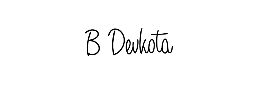 Create a beautiful signature design for name B Devkota. With this signature (Angelique-Rose-font-FFP) fonts, you can make a handwritten signature for free. B Devkota signature style 5 images and pictures png