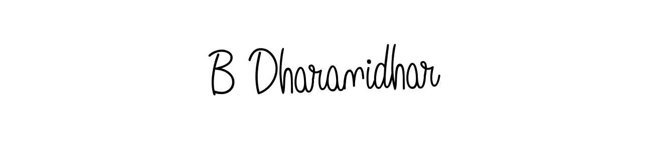 You should practise on your own different ways (Angelique-Rose-font-FFP) to write your name (B Dharanidhar) in signature. don't let someone else do it for you. B Dharanidhar signature style 5 images and pictures png