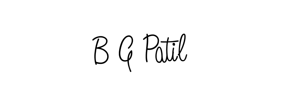 You should practise on your own different ways (Angelique-Rose-font-FFP) to write your name (B G Patil) in signature. don't let someone else do it for you. B G Patil signature style 5 images and pictures png