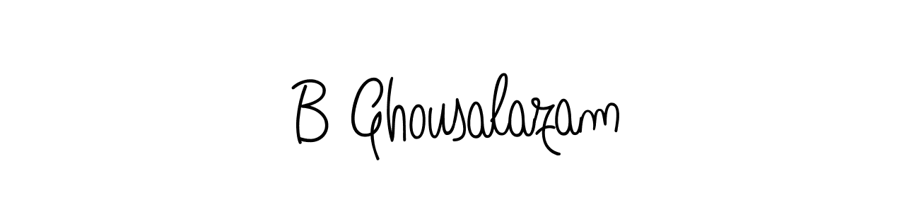 Use a signature maker to create a handwritten signature online. With this signature software, you can design (Angelique-Rose-font-FFP) your own signature for name B Ghousalazam. B Ghousalazam signature style 5 images and pictures png