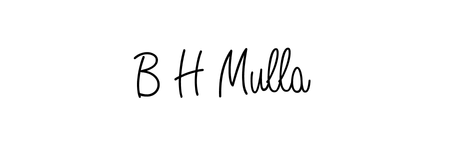 The best way (Angelique-Rose-font-FFP) to make a short signature is to pick only two or three words in your name. The name B H Mulla include a total of six letters. For converting this name. B H Mulla signature style 5 images and pictures png