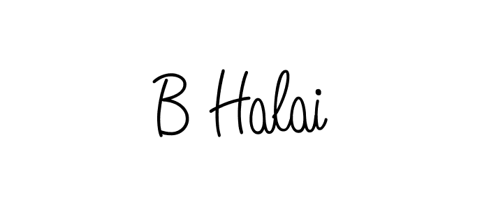 The best way (Angelique-Rose-font-FFP) to make a short signature is to pick only two or three words in your name. The name B Halai include a total of six letters. For converting this name. B Halai signature style 5 images and pictures png