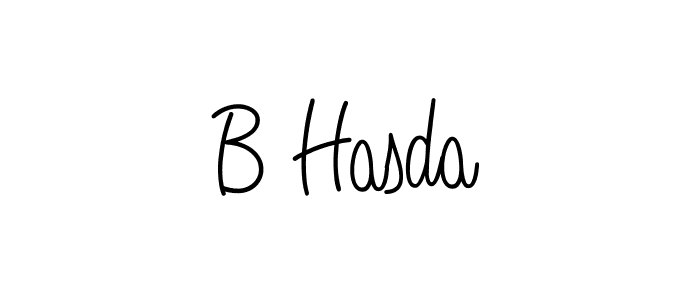The best way (Angelique-Rose-font-FFP) to make a short signature is to pick only two or three words in your name. The name B Hasda include a total of six letters. For converting this name. B Hasda signature style 5 images and pictures png