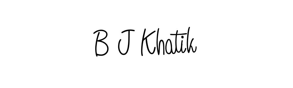 The best way (Angelique-Rose-font-FFP) to make a short signature is to pick only two or three words in your name. The name B J Khatik include a total of six letters. For converting this name. B J Khatik signature style 5 images and pictures png