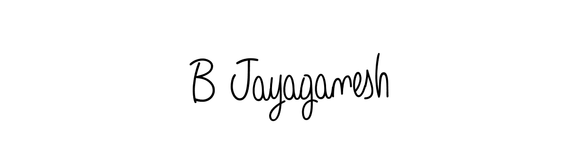 How to make B Jayaganesh name signature. Use Angelique-Rose-font-FFP style for creating short signs online. This is the latest handwritten sign. B Jayaganesh signature style 5 images and pictures png