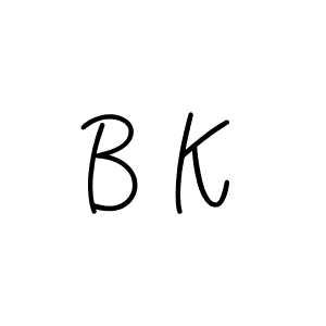 The best way (Angelique-Rose-font-FFP) to make a short signature is to pick only two or three words in your name. The name B K include a total of six letters. For converting this name. B K signature style 5 images and pictures png