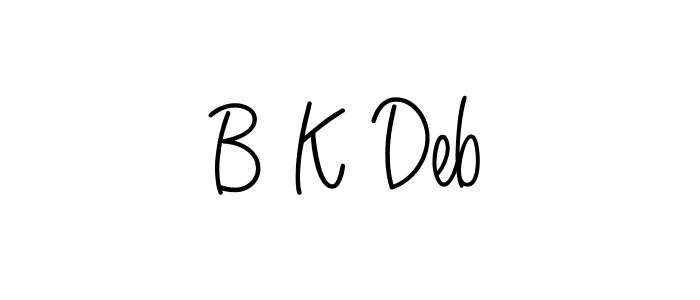 Create a beautiful signature design for name B K Deb. With this signature (Angelique-Rose-font-FFP) fonts, you can make a handwritten signature for free. B K Deb signature style 5 images and pictures png