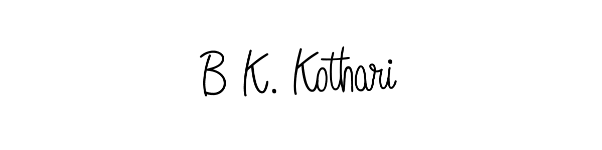 Design your own signature with our free online signature maker. With this signature software, you can create a handwritten (Angelique-Rose-font-FFP) signature for name B K. Kothari. B K. Kothari signature style 5 images and pictures png