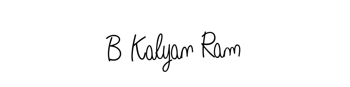 You should practise on your own different ways (Angelique-Rose-font-FFP) to write your name (B Kalyan Ram) in signature. don't let someone else do it for you. B Kalyan Ram signature style 5 images and pictures png