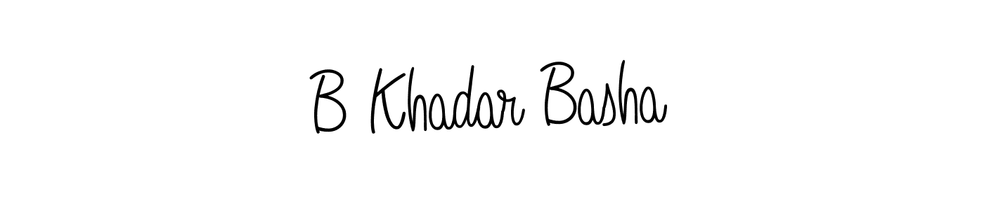 Create a beautiful signature design for name B Khadar Basha. With this signature (Angelique-Rose-font-FFP) fonts, you can make a handwritten signature for free. B Khadar Basha signature style 5 images and pictures png