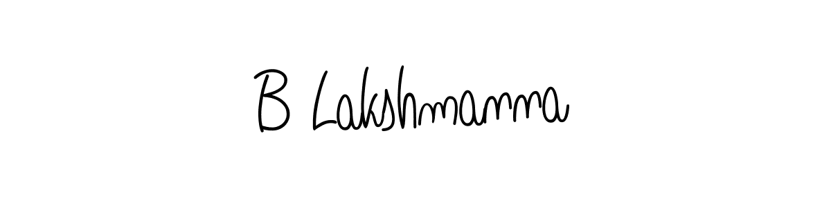 How to make B Lakshmanna name signature. Use Angelique-Rose-font-FFP style for creating short signs online. This is the latest handwritten sign. B Lakshmanna signature style 5 images and pictures png