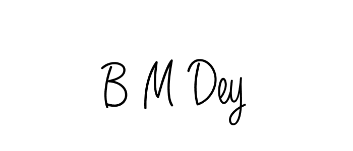 B M Dey stylish signature style. Best Handwritten Sign (Angelique-Rose-font-FFP) for my name. Handwritten Signature Collection Ideas for my name B M Dey. B M Dey signature style 5 images and pictures png