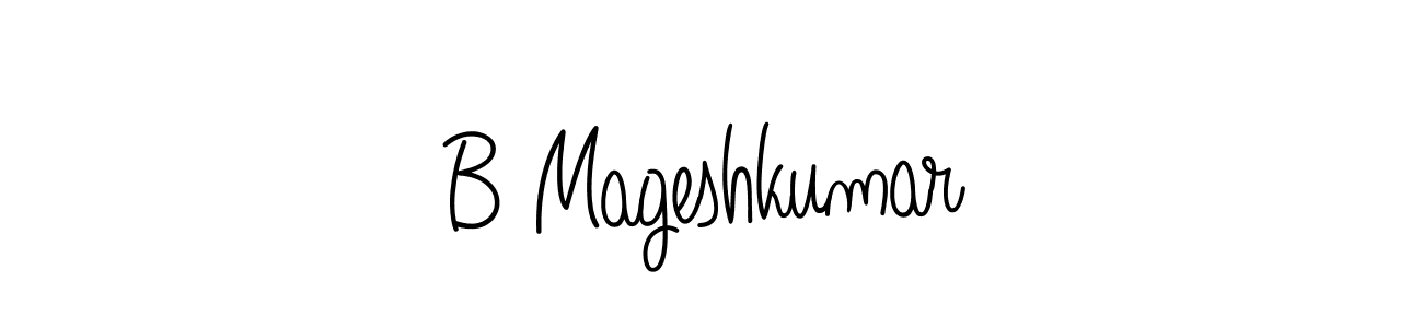 Make a beautiful signature design for name B Mageshkumar. With this signature (Angelique-Rose-font-FFP) style, you can create a handwritten signature for free. B Mageshkumar signature style 5 images and pictures png