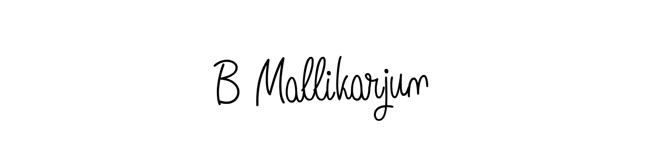 You should practise on your own different ways (Angelique-Rose-font-FFP) to write your name (B Mallikarjun) in signature. don't let someone else do it for you. B Mallikarjun signature style 5 images and pictures png