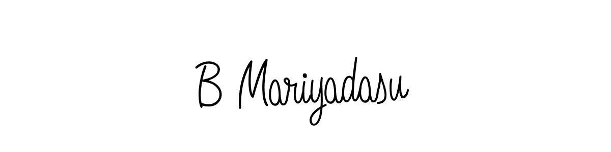 Make a beautiful signature design for name B Mariyadasu. With this signature (Angelique-Rose-font-FFP) style, you can create a handwritten signature for free. B Mariyadasu signature style 5 images and pictures png