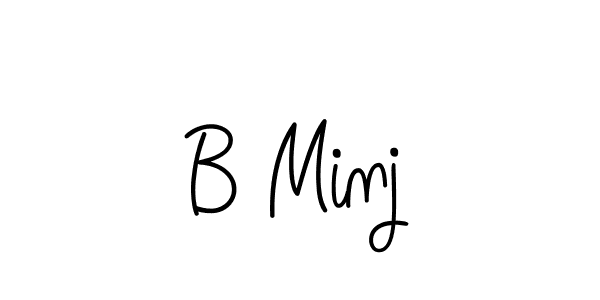 B Minj stylish signature style. Best Handwritten Sign (Angelique-Rose-font-FFP) for my name. Handwritten Signature Collection Ideas for my name B Minj. B Minj signature style 5 images and pictures png