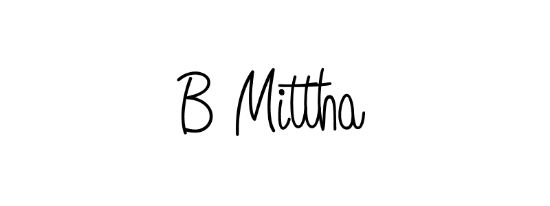 How to make B Mittha signature? Angelique-Rose-font-FFP is a professional autograph style. Create handwritten signature for B Mittha name. B Mittha signature style 5 images and pictures png