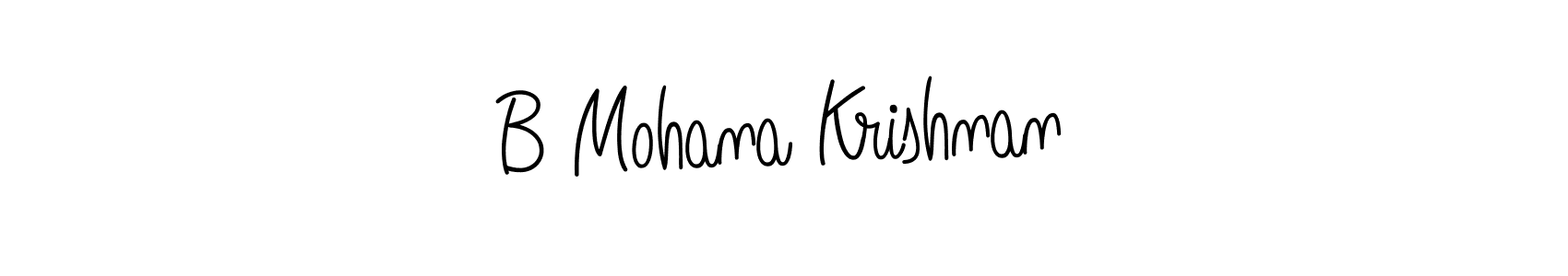 You should practise on your own different ways (Angelique-Rose-font-FFP) to write your name (B Mohana Krishnan) in signature. don't let someone else do it for you. B Mohana Krishnan signature style 5 images and pictures png