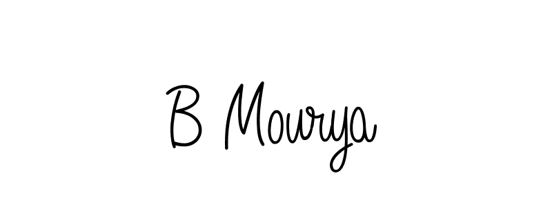 Create a beautiful signature design for name B Mourya. With this signature (Angelique-Rose-font-FFP) fonts, you can make a handwritten signature for free. B Mourya signature style 5 images and pictures png