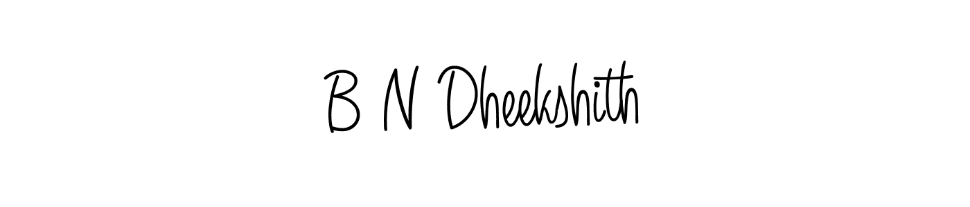 Design your own signature with our free online signature maker. With this signature software, you can create a handwritten (Angelique-Rose-font-FFP) signature for name B N Dheekshith. B N Dheekshith signature style 5 images and pictures png