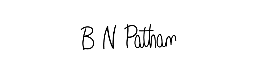 The best way (Angelique-Rose-font-FFP) to make a short signature is to pick only two or three words in your name. The name B N Pathan include a total of six letters. For converting this name. B N Pathan signature style 5 images and pictures png