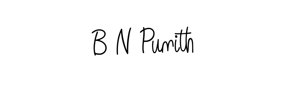 Create a beautiful signature design for name B N Punith. With this signature (Angelique-Rose-font-FFP) fonts, you can make a handwritten signature for free. B N Punith signature style 5 images and pictures png