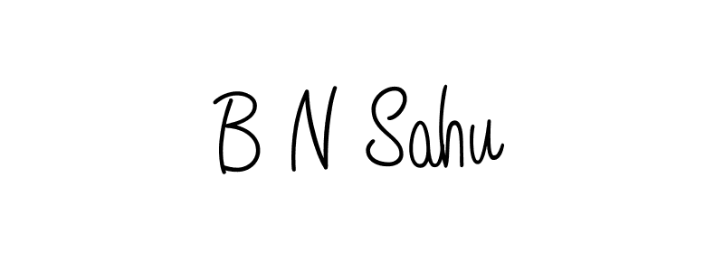 The best way (Angelique-Rose-font-FFP) to make a short signature is to pick only two or three words in your name. The name B N Sahu include a total of six letters. For converting this name. B N Sahu signature style 5 images and pictures png