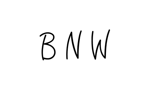 Make a beautiful signature design for name B N W. With this signature (Angelique-Rose-font-FFP) style, you can create a handwritten signature for free. B N W signature style 5 images and pictures png
