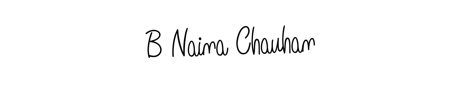 The best way (Angelique-Rose-font-FFP) to make a short signature is to pick only two or three words in your name. The name B Naina Chauhan include a total of six letters. For converting this name. B Naina Chauhan signature style 5 images and pictures png