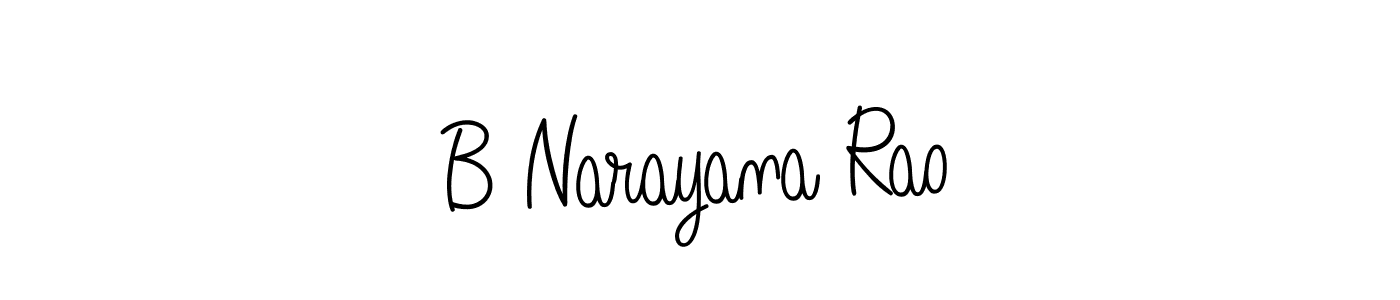 Make a beautiful signature design for name B Narayana Rao. With this signature (Angelique-Rose-font-FFP) style, you can create a handwritten signature for free. B Narayana Rao signature style 5 images and pictures png