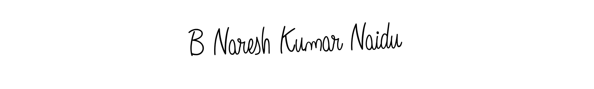 How to make B Naresh Kumar Naidu name signature. Use Angelique-Rose-font-FFP style for creating short signs online. This is the latest handwritten sign. B Naresh Kumar Naidu signature style 5 images and pictures png