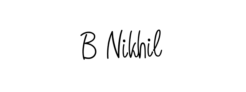The best way (Angelique-Rose-font-FFP) to make a short signature is to pick only two or three words in your name. The name B Nikhil include a total of six letters. For converting this name. B Nikhil signature style 5 images and pictures png