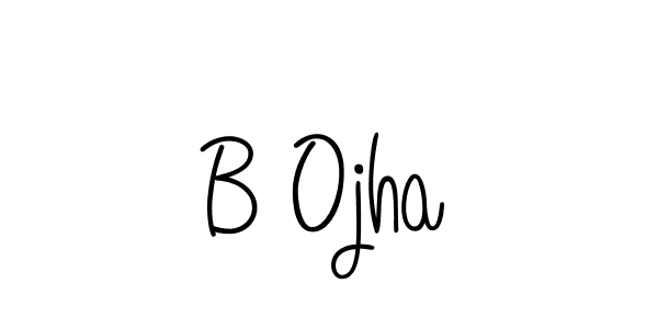 Use a signature maker to create a handwritten signature online. With this signature software, you can design (Angelique-Rose-font-FFP) your own signature for name B Ojha. B Ojha signature style 5 images and pictures png