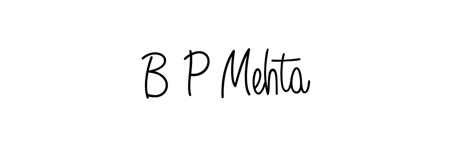 The best way (Angelique-Rose-font-FFP) to make a short signature is to pick only two or three words in your name. The name B P Mehta include a total of six letters. For converting this name. B P Mehta signature style 5 images and pictures png