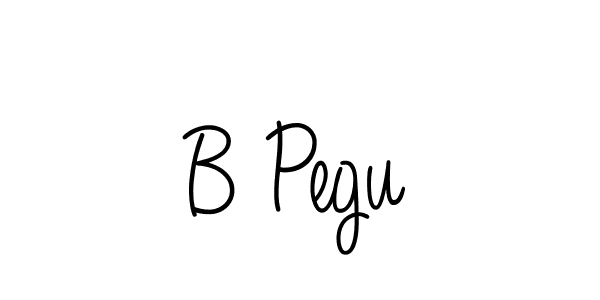 Use a signature maker to create a handwritten signature online. With this signature software, you can design (Angelique-Rose-font-FFP) your own signature for name B Pegu. B Pegu signature style 5 images and pictures png