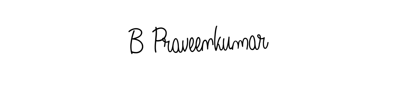 Use a signature maker to create a handwritten signature online. With this signature software, you can design (Angelique-Rose-font-FFP) your own signature for name B Praveenkumar. B Praveenkumar signature style 5 images and pictures png