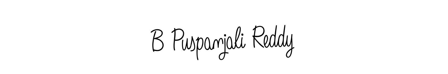 Use a signature maker to create a handwritten signature online. With this signature software, you can design (Angelique-Rose-font-FFP) your own signature for name B Puspanjali Reddy. B Puspanjali Reddy signature style 5 images and pictures png