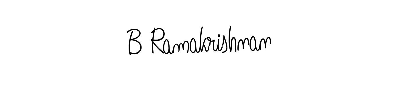 You should practise on your own different ways (Angelique-Rose-font-FFP) to write your name (B Ramakrishnan) in signature. don't let someone else do it for you. B Ramakrishnan signature style 5 images and pictures png