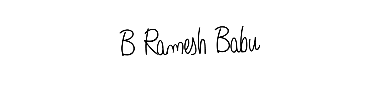 You should practise on your own different ways (Angelique-Rose-font-FFP) to write your name (B Ramesh Babu) in signature. don't let someone else do it for you. B Ramesh Babu signature style 5 images and pictures png