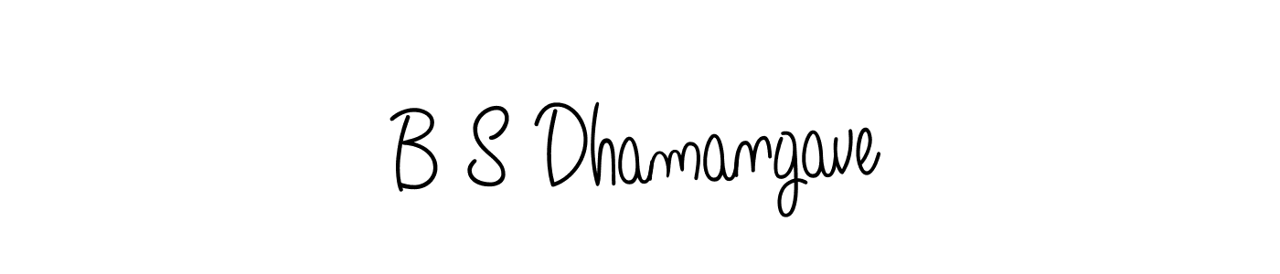 B S Dhamangave stylish signature style. Best Handwritten Sign (Angelique-Rose-font-FFP) for my name. Handwritten Signature Collection Ideas for my name B S Dhamangave. B S Dhamangave signature style 5 images and pictures png