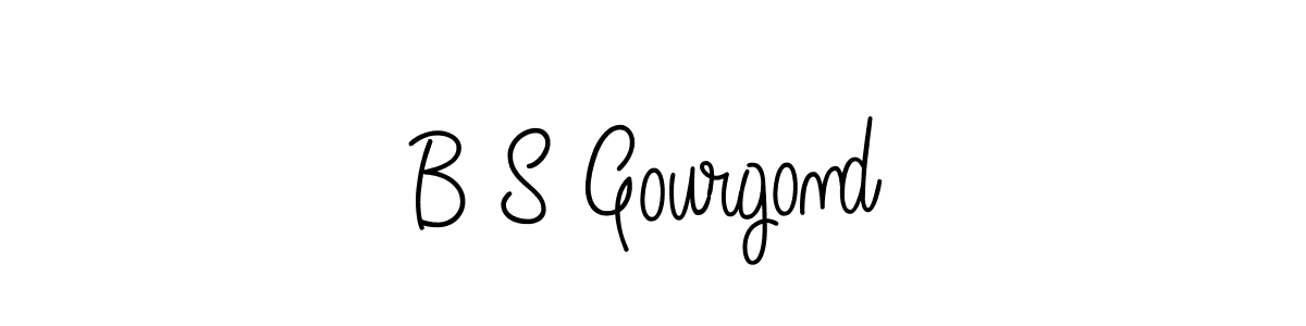 How to make B S Gourgond name signature. Use Angelique-Rose-font-FFP style for creating short signs online. This is the latest handwritten sign. B S Gourgond signature style 5 images and pictures png