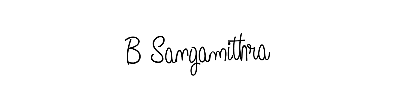 Design your own signature with our free online signature maker. With this signature software, you can create a handwritten (Angelique-Rose-font-FFP) signature for name B Sangamithra. B Sangamithra signature style 5 images and pictures png