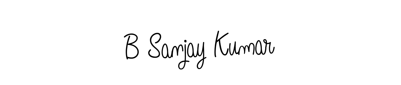 The best way (Angelique-Rose-font-FFP) to make a short signature is to pick only two or three words in your name. The name B Sanjay Kumar include a total of six letters. For converting this name. B Sanjay Kumar signature style 5 images and pictures png