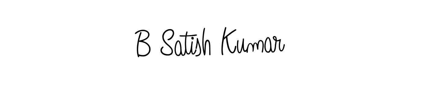 if you are searching for the best signature style for your name B Satish Kumar. so please give up your signature search. here we have designed multiple signature styles  using Angelique-Rose-font-FFP. B Satish Kumar signature style 5 images and pictures png