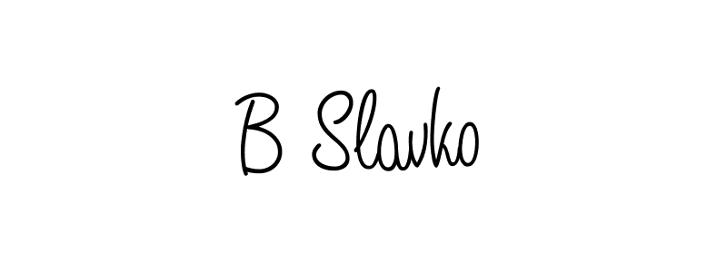 Design your own signature with our free online signature maker. With this signature software, you can create a handwritten (Angelique-Rose-font-FFP) signature for name B Slavko. B Slavko signature style 5 images and pictures png